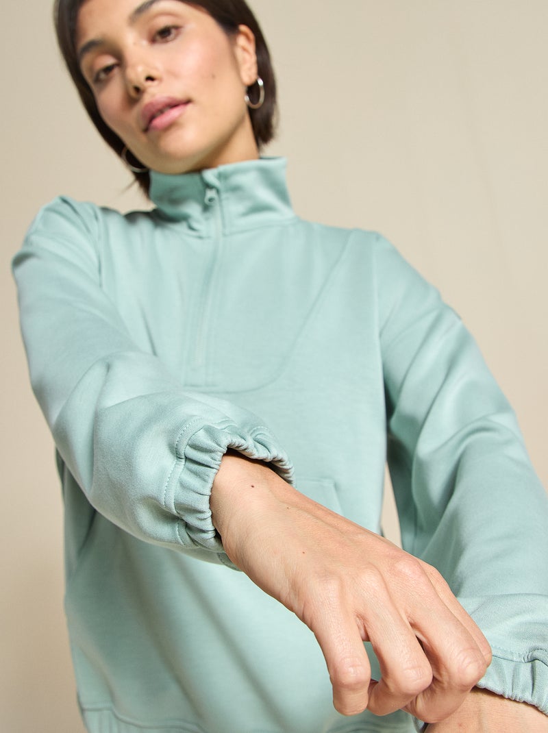 Casaco de desporto gola alta com fecho - (ekstract) Verde - Kiabi