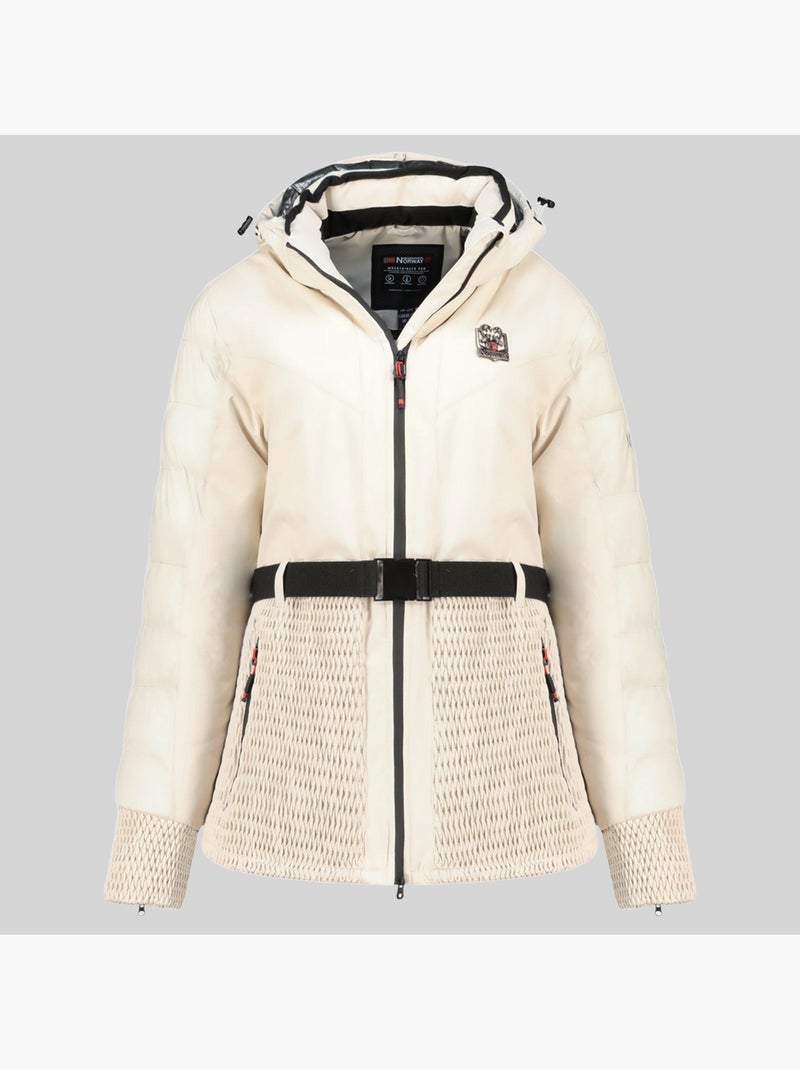 Casaco de esqui com capuz wolita – geographical norway Branco sujo - Kiabi