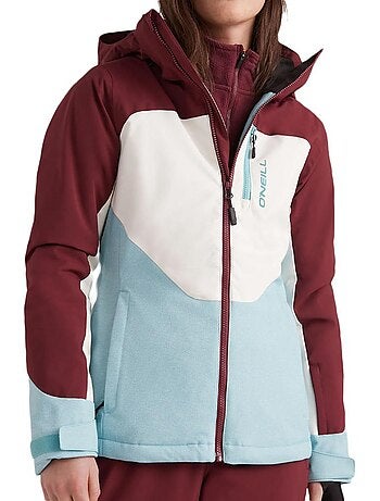 Casaco de Esqui Feminino O'Neill Diamond Azul/Branco/Vermelho