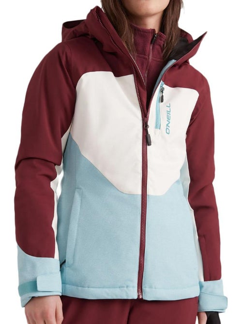 Casaco de Esqui Feminino O'Neill Diamond Azul/Branco/Vermelho - Kiabi Casaco de Esqui Feminino O'Neill Diamond Azul/Branco/Vermelho - Kiabi