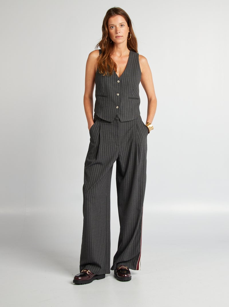 Casaco de fato às riscas CINZA - Kiabi