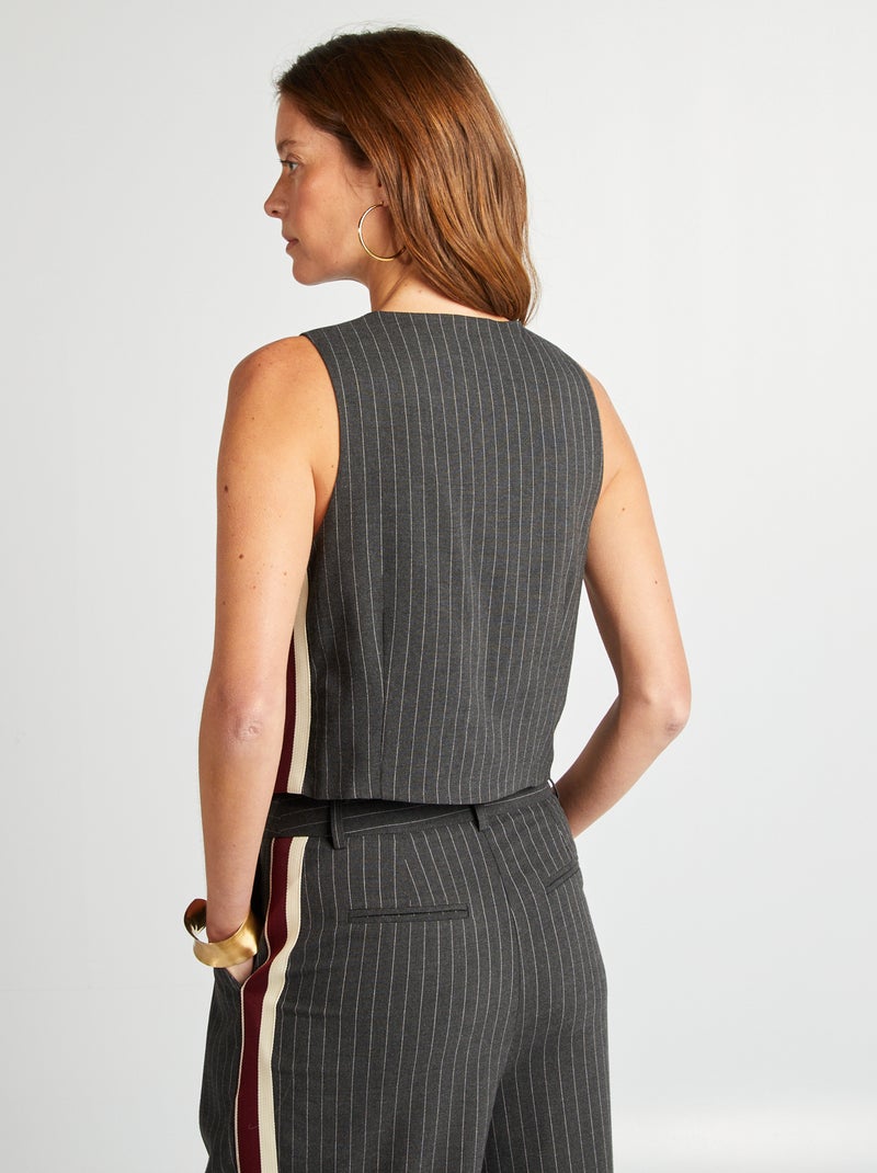 Casaco de fato às riscas CINZA - Kiabi