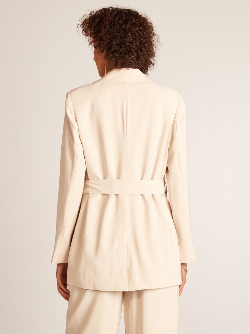 Casaco de fato com cinto para apertar BEGE - Kiabi