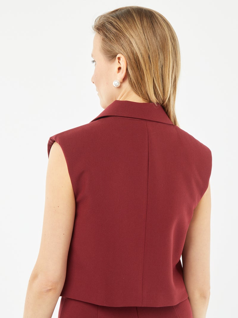 Casaco de fato crop-top sem mangas VERMELHO - Kiabi