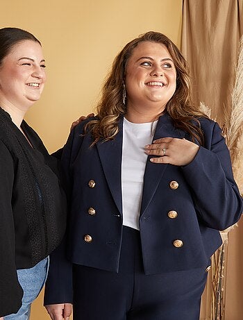 Casaco de fato cropped