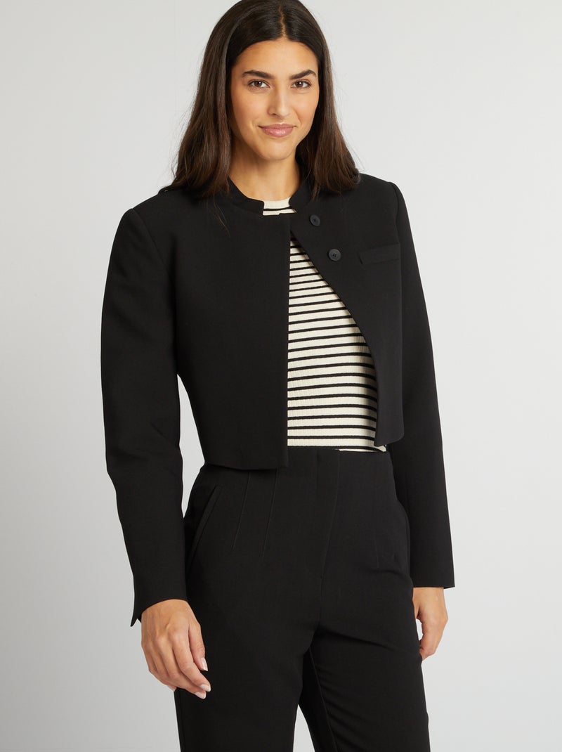 Casaco de fato cropped Preto - Kiabi