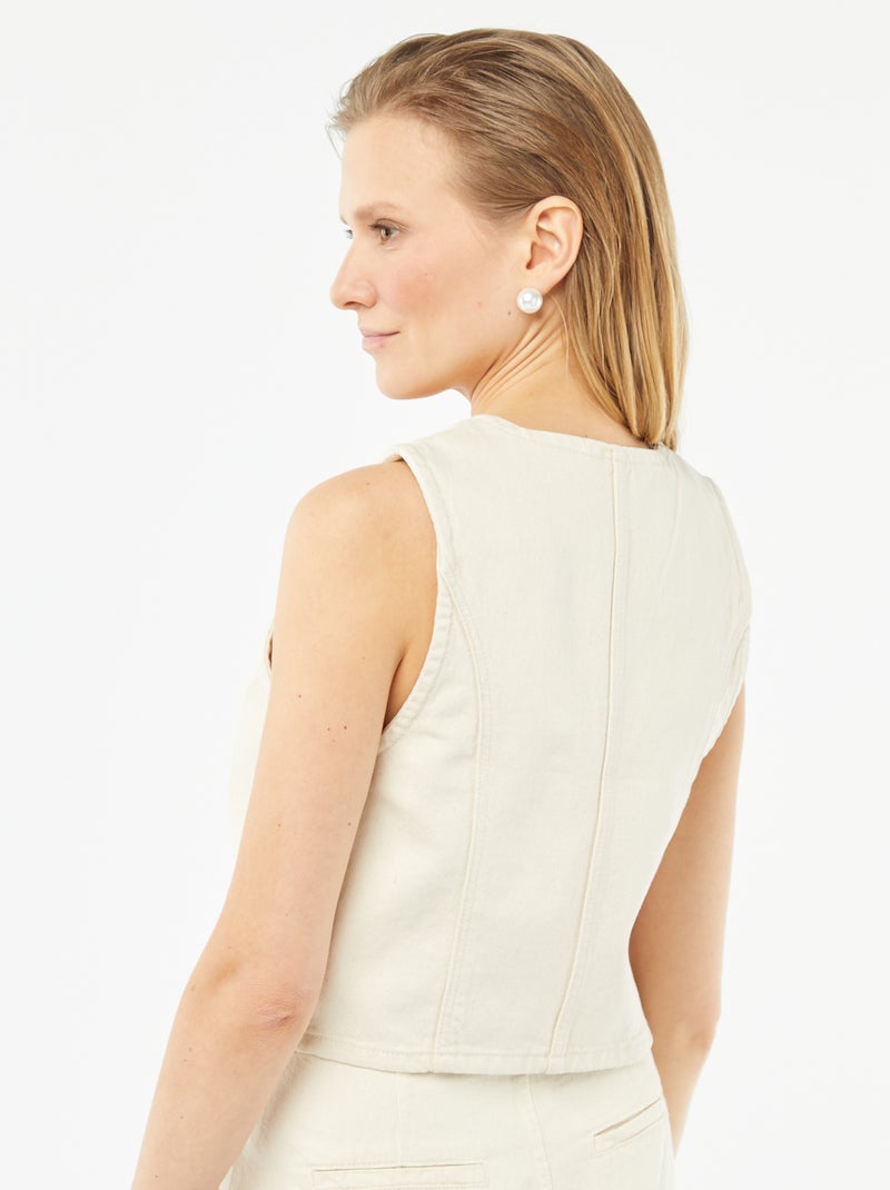 Casaco de fato de ganga BRANCO - Kiabi