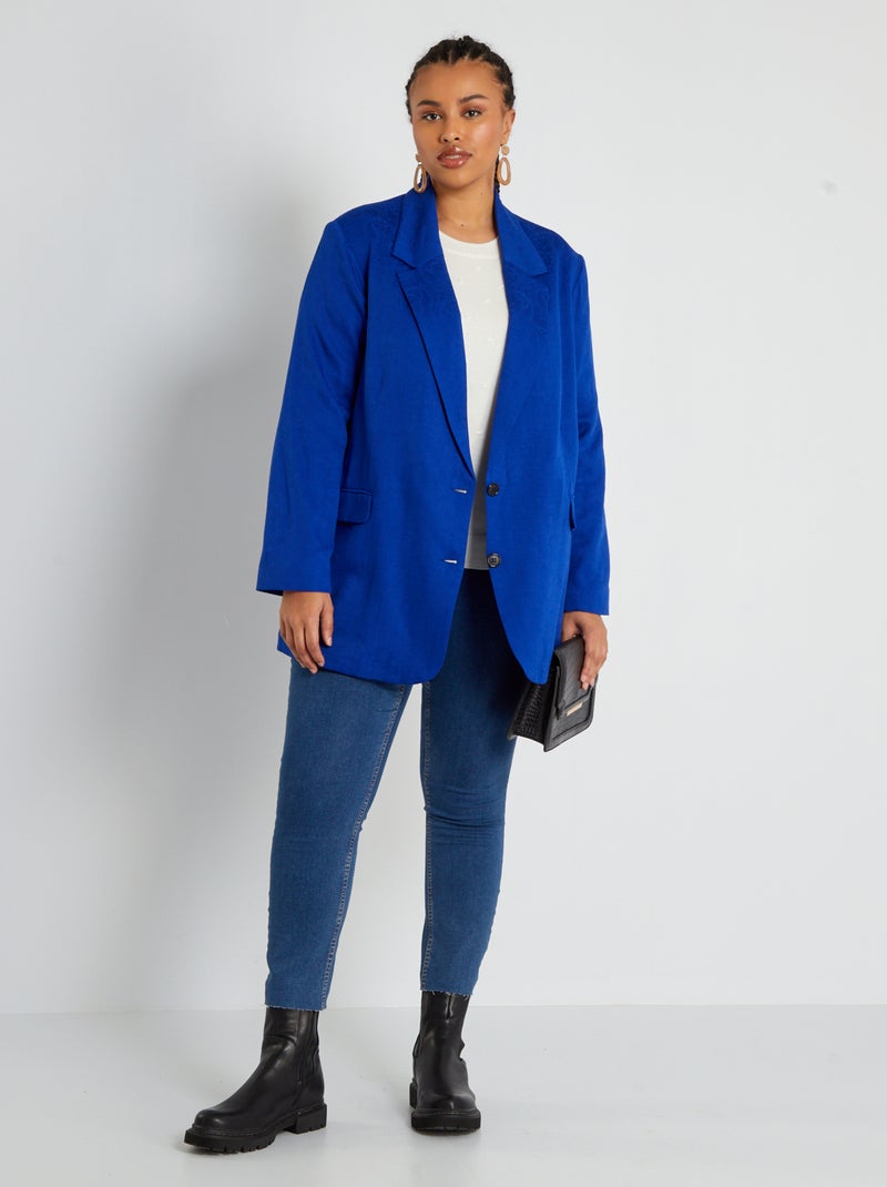 Casaco de fato em jacquard Azul - Kiabi