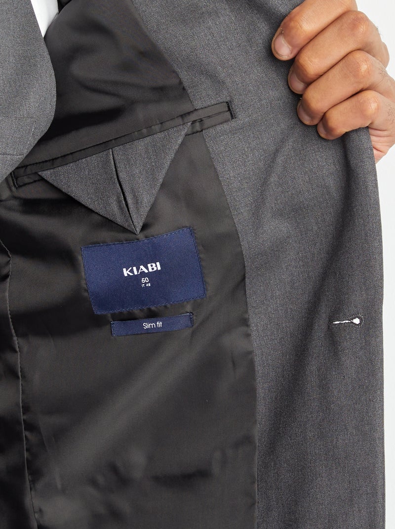 Casaco de fato para homem com corte slim CINZA - Kiabi