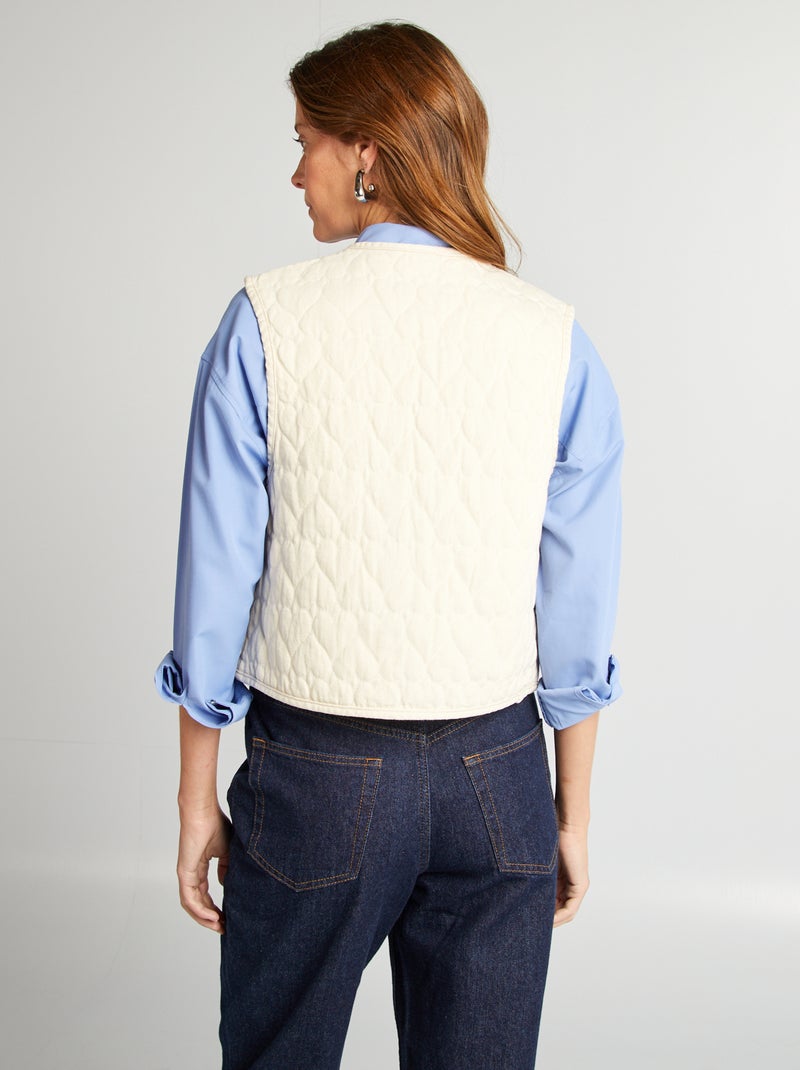 Casaco de ganga acolchoado em coração BRANCO - Kiabi