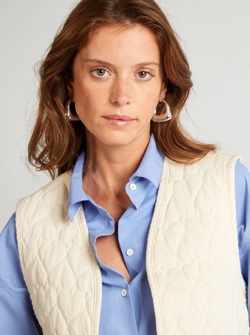 Casaco de ganga acolchoado em coração BRANCO - Kiabi