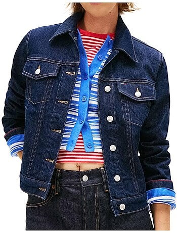 Casaco de Ganga Azul Clássico de Mulher Tommy Hilfiger