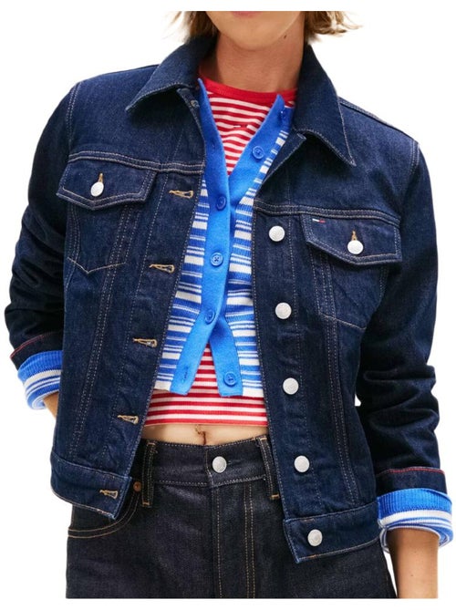 Casaco de Ganga Azul Clássico de Mulher Tommy Hilfiger - Kiabi Casaco de Ganga Azul Clássico de Mulher Tommy Hilfiger - Kiabi