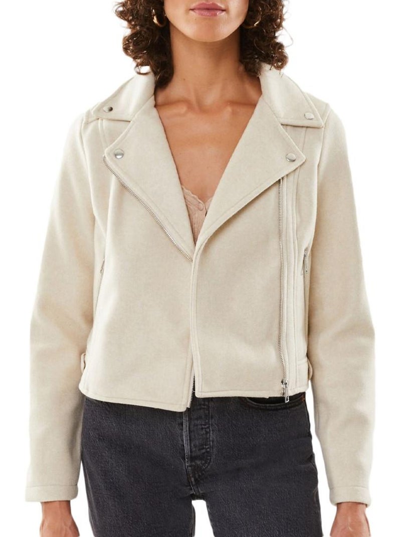 Casaco de Ganga Bege Estilo Biker para Mulher Vero Moda Bege - Kiabi