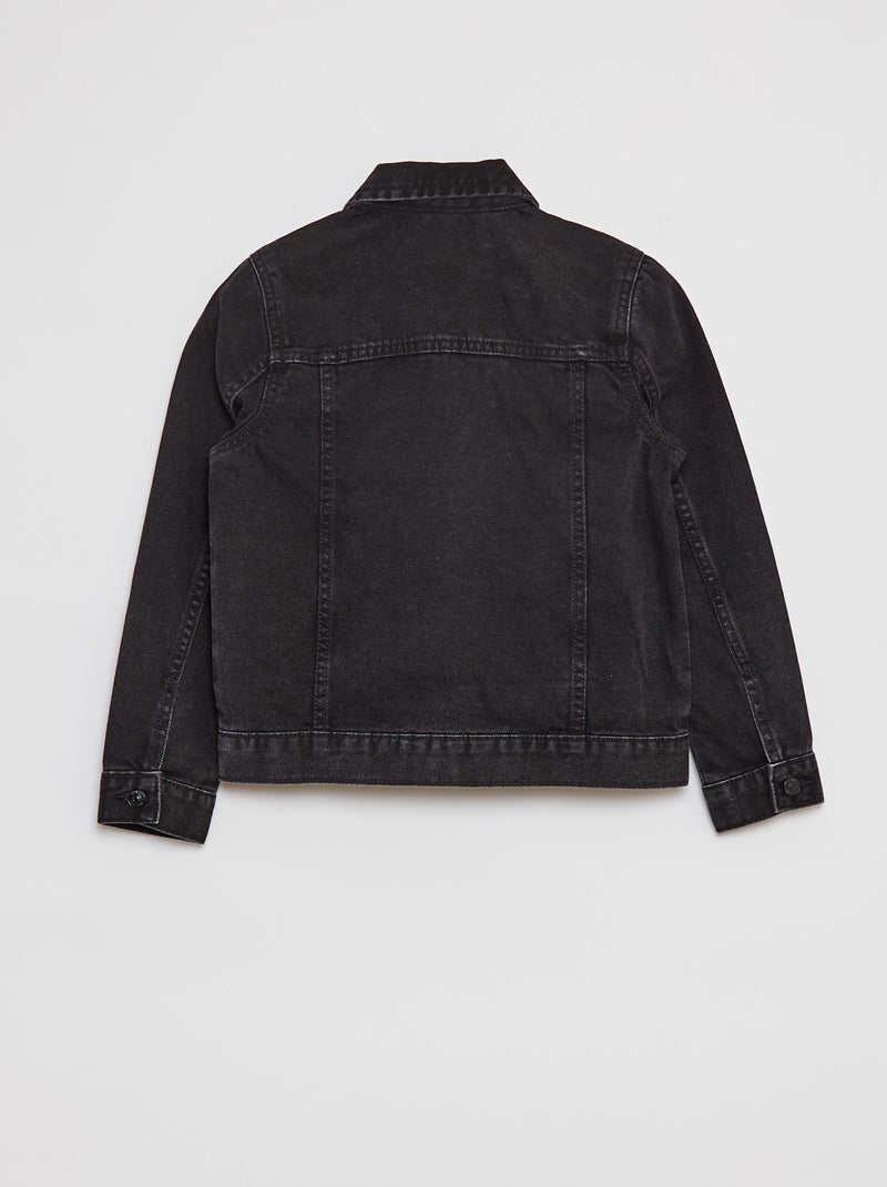 Casaco de ganga com abertura com botões CINZA - Kiabi