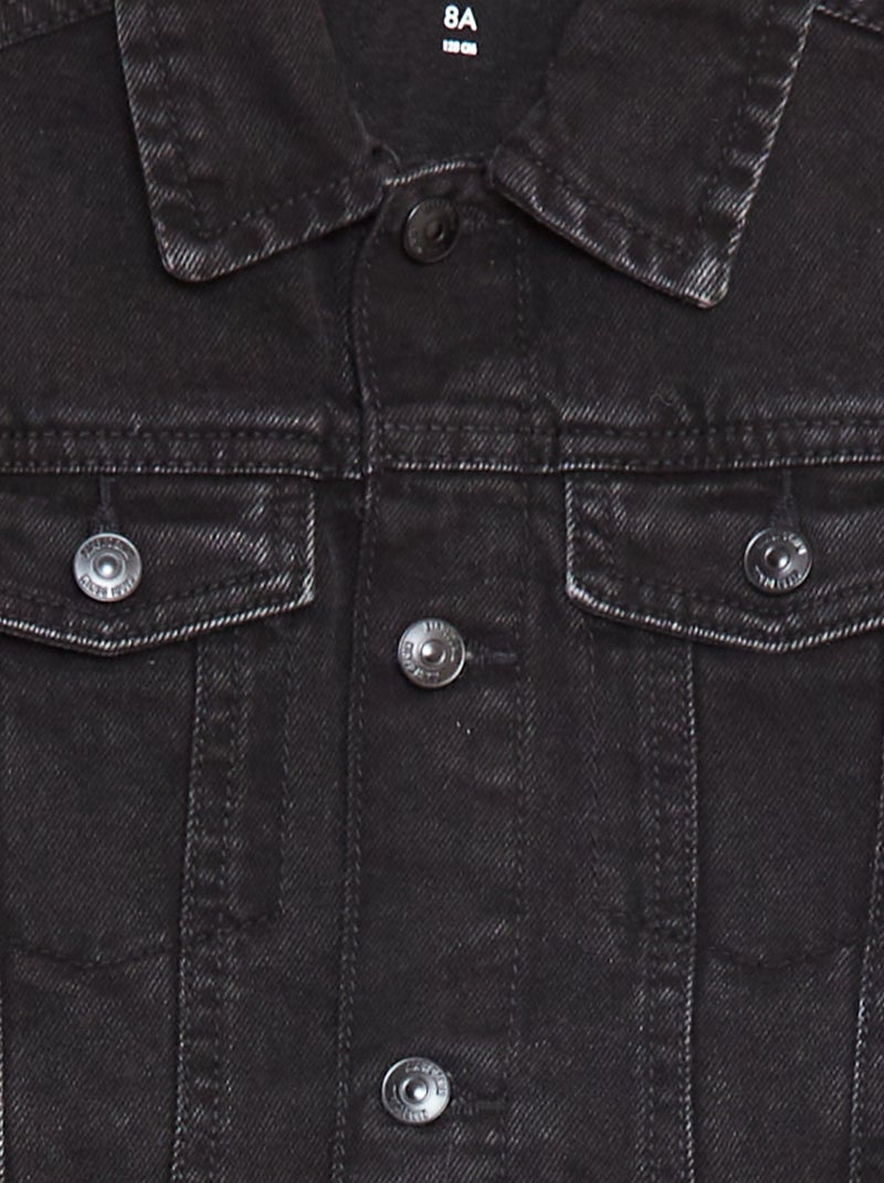 Casaco de ganga com abertura com botões CINZA - Kiabi