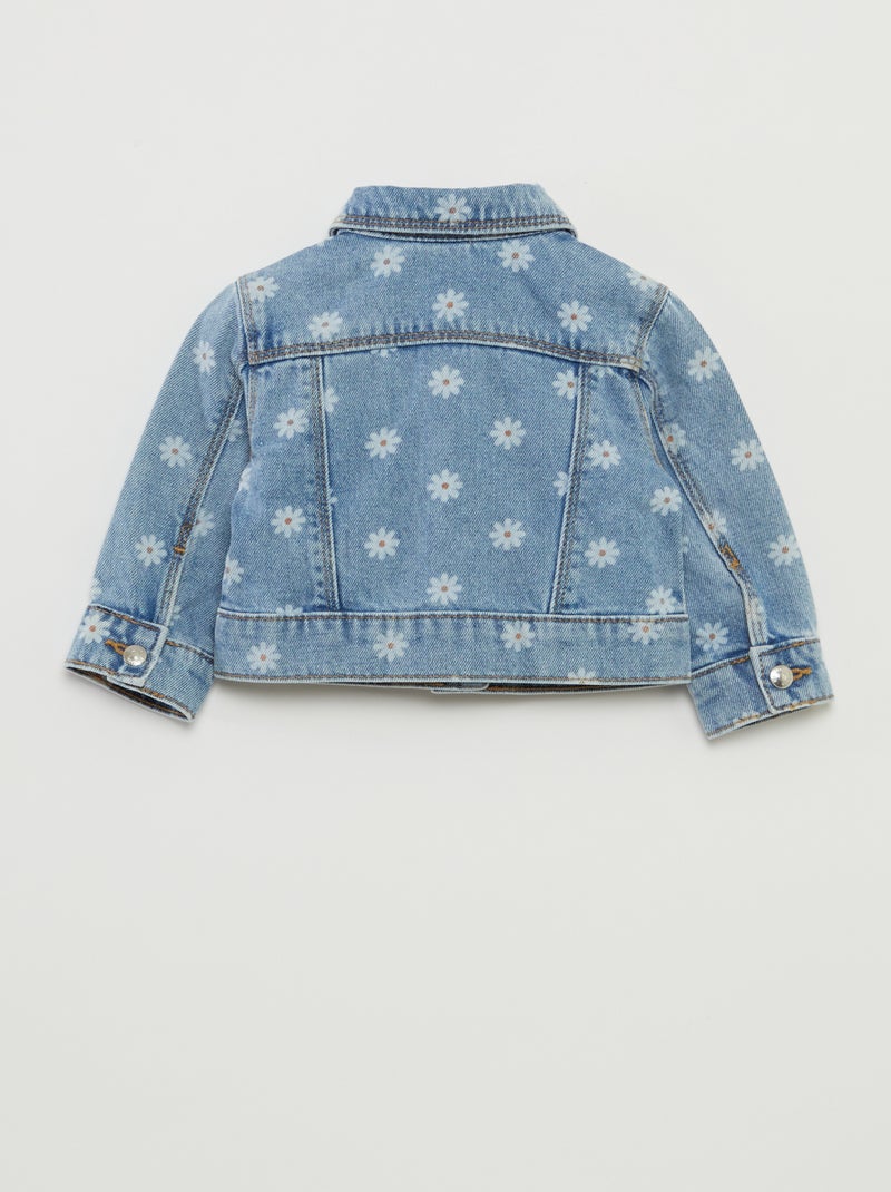 Casaco de ganga com abertura com molas de pressão AZUL - Kiabi