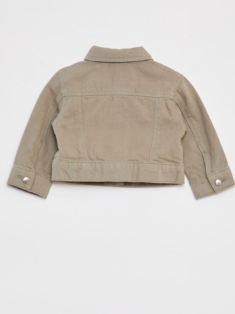 Casaco de ganga com abertura com molas de pressão VERDE - Kiabi