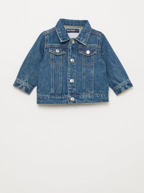 Casaco de ganga com abertura de botões de pressão - Kiabi