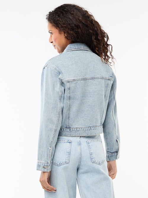 Casaco de ganga com bolsos de aba - Kiabi