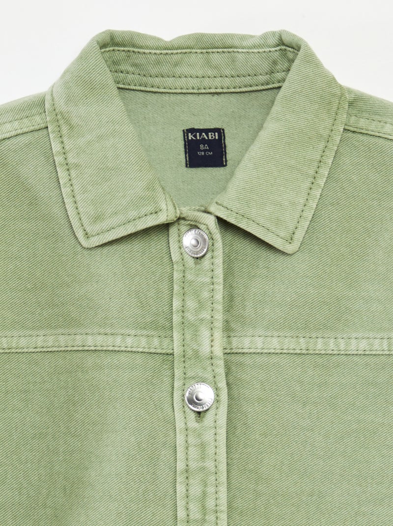 Casaco de ganga com bordado inglês CAQUI - Kiabi