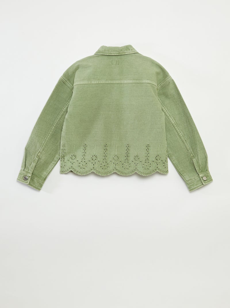 Casaco de ganga com bordado inglês CAQUI - Kiabi