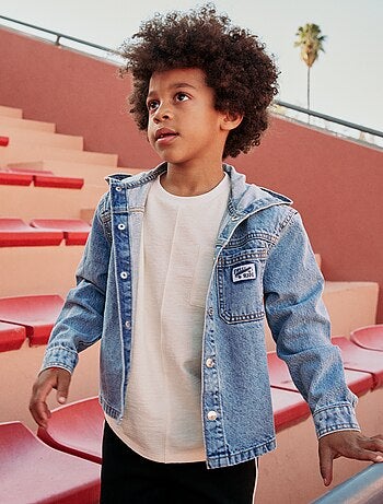 Casaco de ganga com capuz