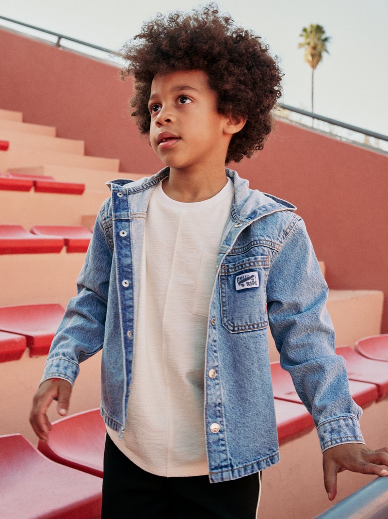 Casaco de ganga com capuz Azul - Kiabi