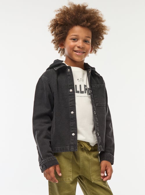 Casaco de ganga com capuz - Kiabi