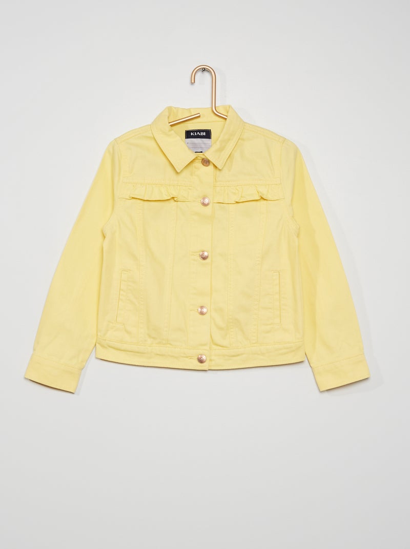 Casaco de ganga com folhos AMARELO - Kiabi