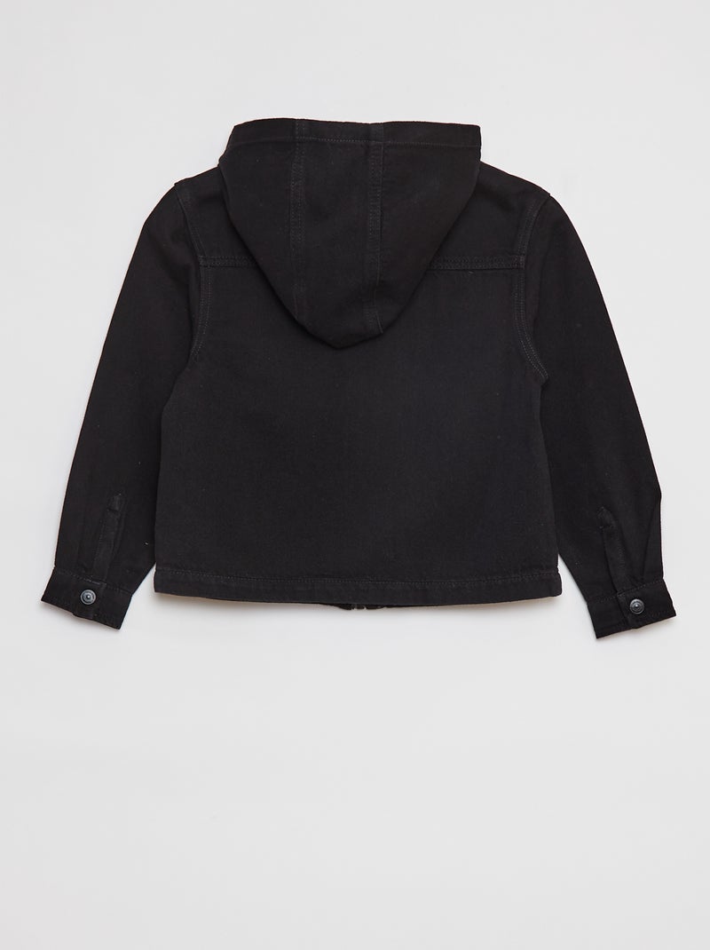 Casaco de ganga com gola com capuz CINZA - Kiabi