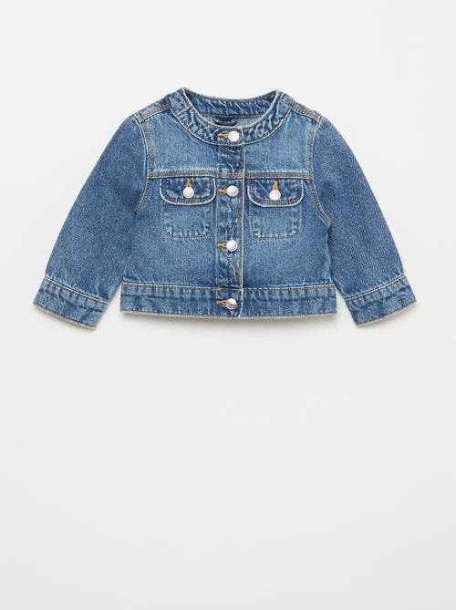 Casaco de ganga com gola redonda - Kiabi