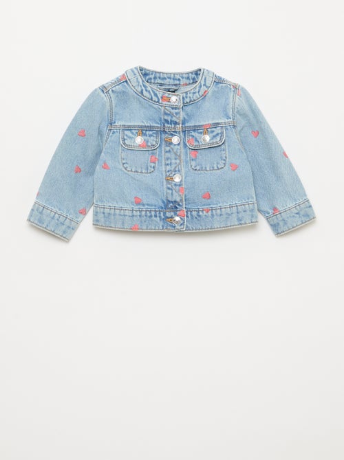 Casaco de ganga com gola redonda - Kiabi