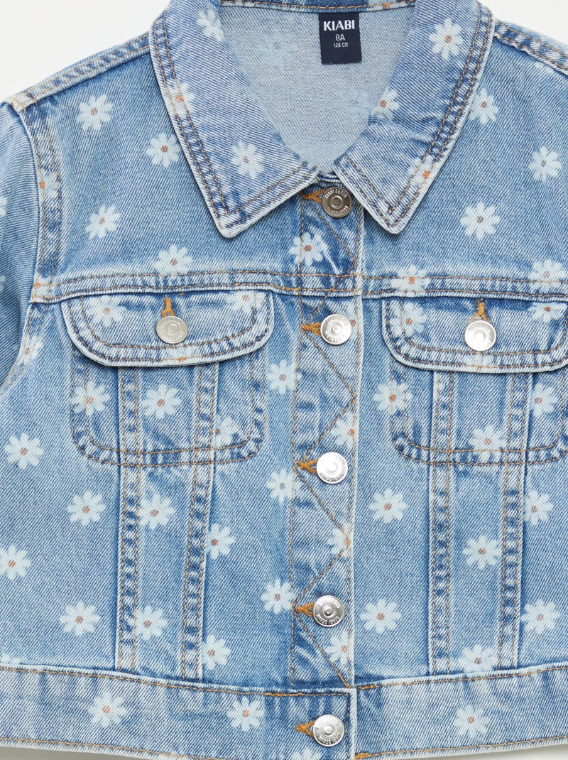 Casaco de ganga cropped AZUL - Kiabi