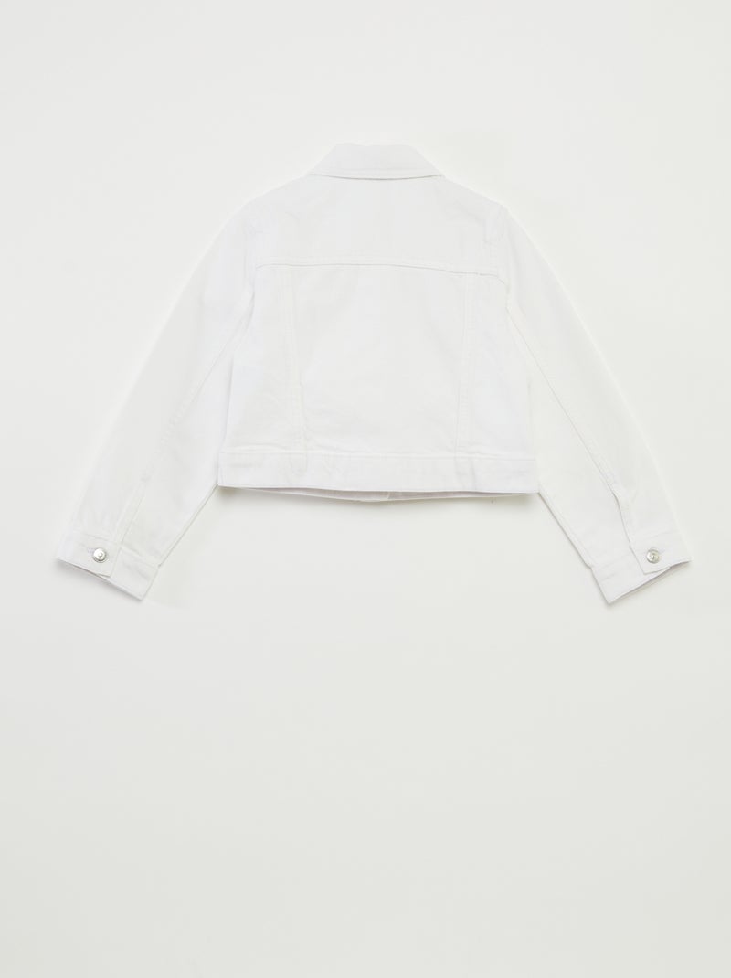 Casaco de ganga cropped Branco - Kiabi