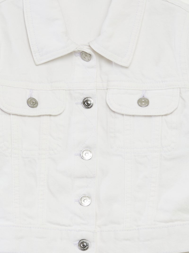 Casaco de ganga cropped Branco - Kiabi