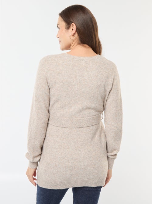 Casaco de grávida comprido e cintado - Kiabi