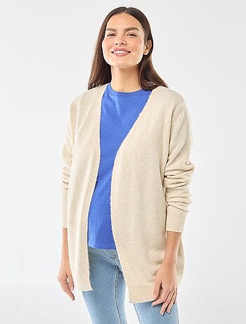 Casaco de grávida comprido e cintado