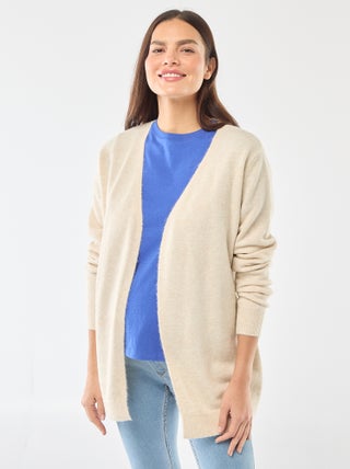 Casaco de grávida comprido e cintado