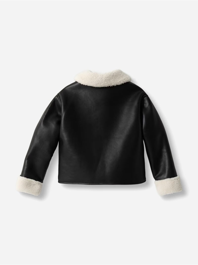 Casaco de imitação de couro - guess kids Preto - Kiabi