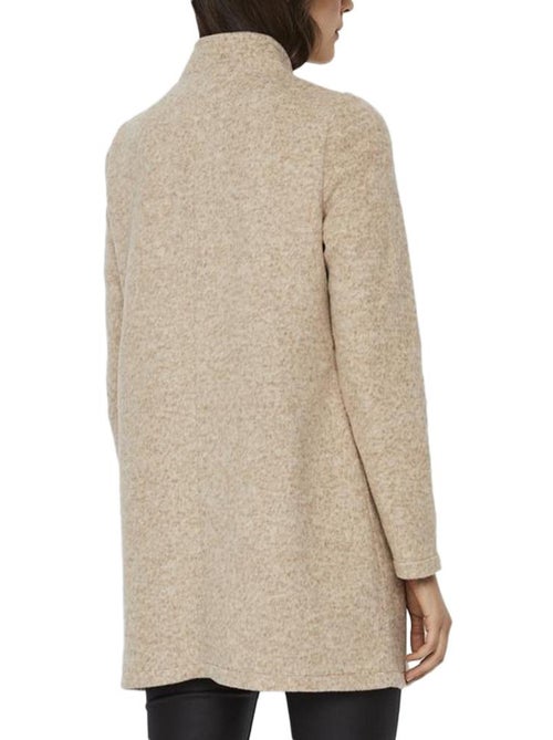 Casaco de Lã Bege Vero Moda Brushedkatrine para Mulher - Kiabi Casaco de Lã Bege Vero Moda Brushedkatrine para Mulher - Kiabi