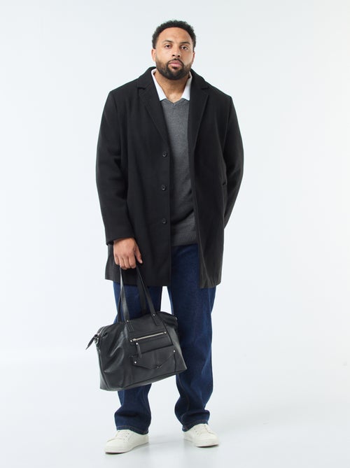 Casaco de lã com gola de alfaiate - Kiabi