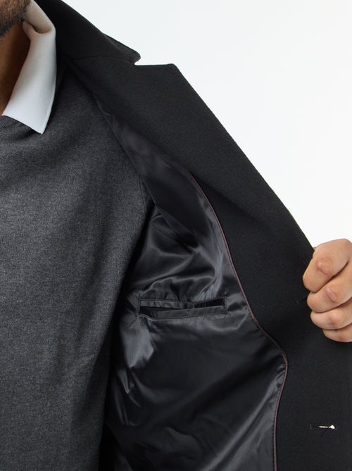 Casaco de lã com gola de alfaiate - Kiabi