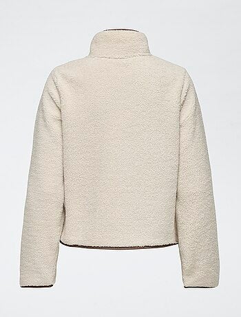 Casaco de lã encaracolada 'JDY' com debrum