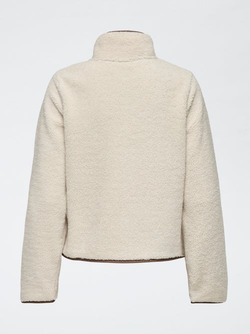 Casaco de lã encaracolada 'JDY' com debrum - Kiabi