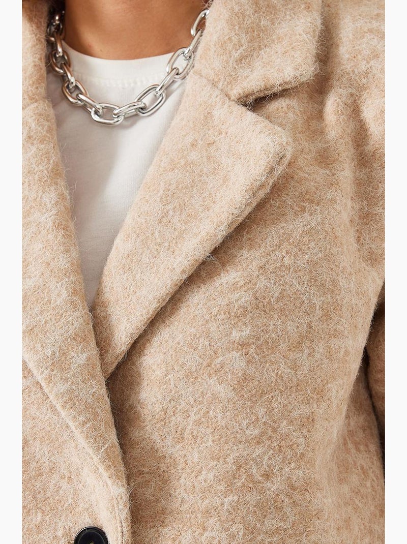 Casaco de lã oversized lucci Bege-argila - Kiabi
