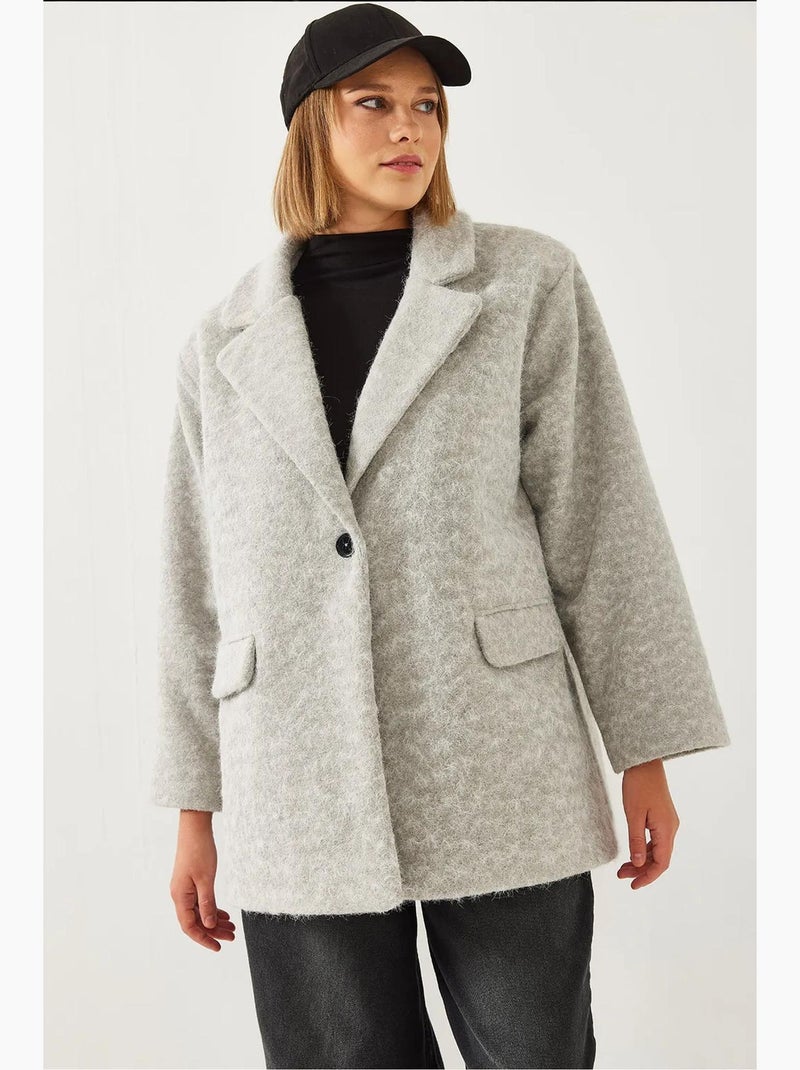 Casaco de lã oversized lucci Cinza - Kiabi