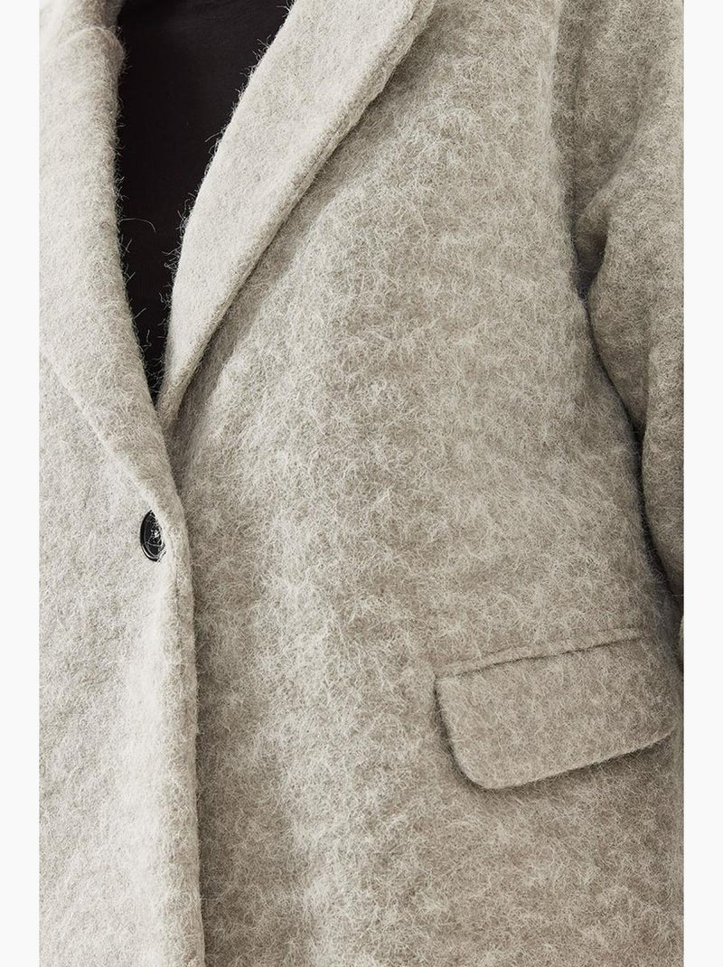 Casaco de lã oversized lucci Cinza - Kiabi