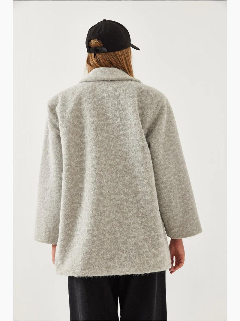 Casaco de lã oversized lucci Cinza - Kiabi