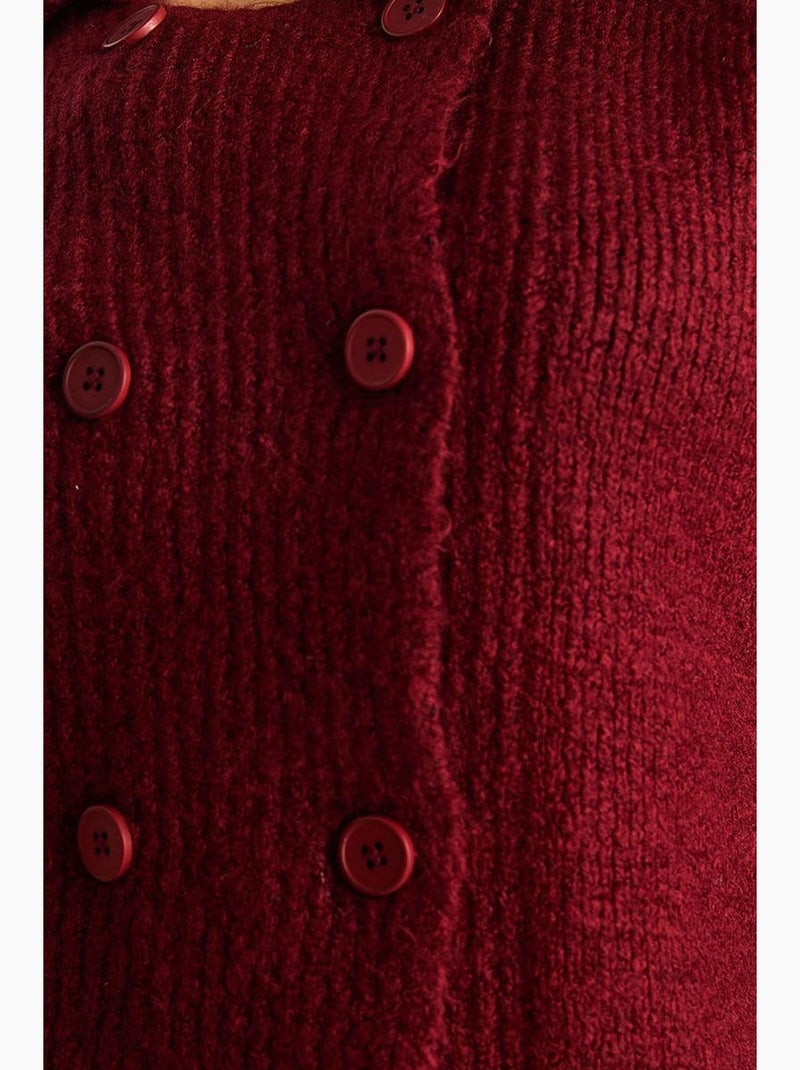 Casaco de malha canelada lucci Vermelho bordô - Kiabi